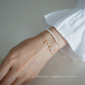Shangjie Oem Tobillera Elegantes Freundschaftsarmband Vintage Blume 925 Sterling Silber Golden Dainty Womens Perle Armband